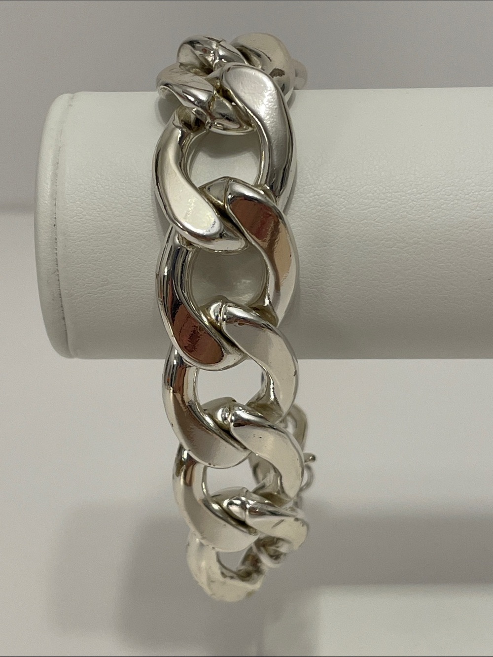 R.J. Graziano Gender Neutral Silver-Tone Curb/Cuban Link Chain Bracelet